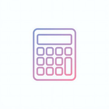 Colorful digital calculator outline icon for finance