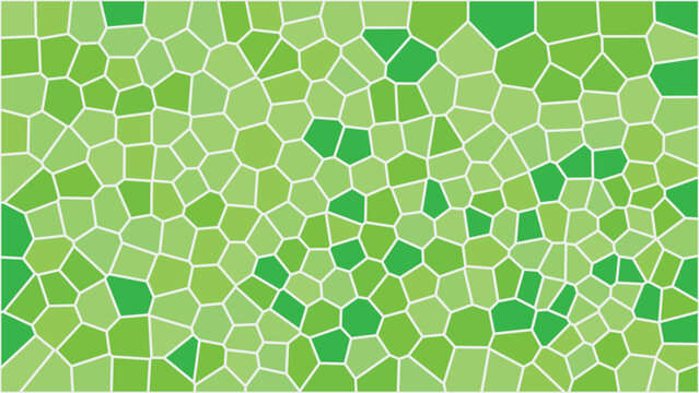 Green mosaic pattern vector, abstract stained glass background, geometric lime and emerald tile texture for web design