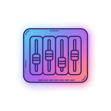 Colorful audio mixing console icon with fader sliders
