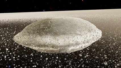 S/2009 S 1 Saturn Moonlet and Ring Particles 8K 3D Render © Hasan