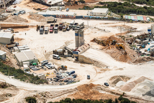 Aerial view of a new infrastructure construction site in Llogara