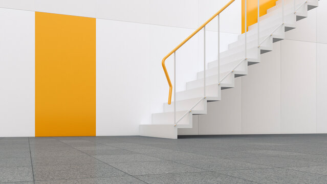 3D rendering of staircase in building