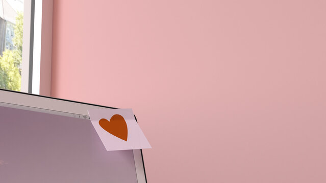Laptop with adhesive note