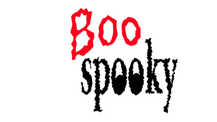 Boo spooky red and black halloween typography text isolated on white background © Sabtain
