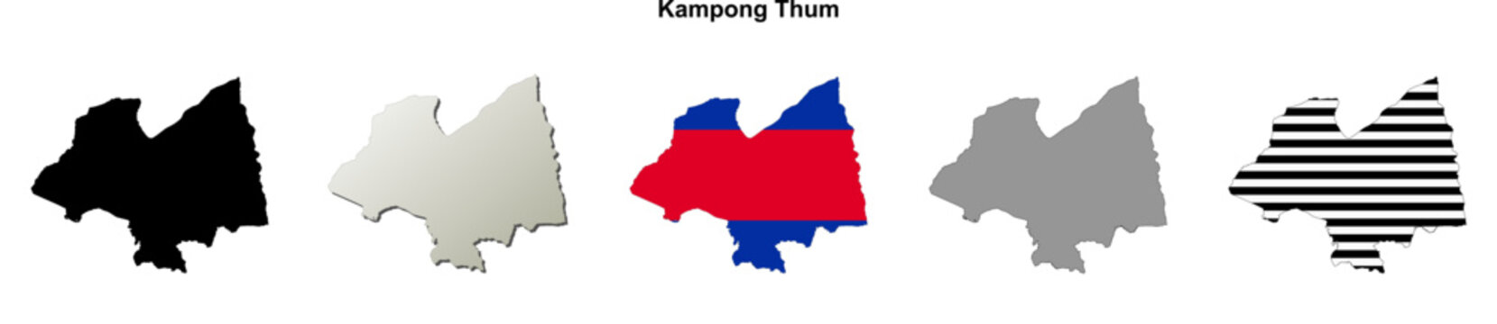 Kampong Thum blank outline map set