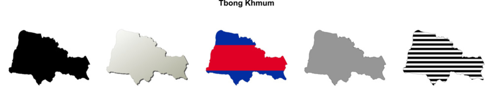 Tbong Khmum blank outline map set