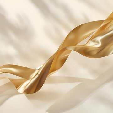 Golden Ribbon Twisted in Soft Light Effect