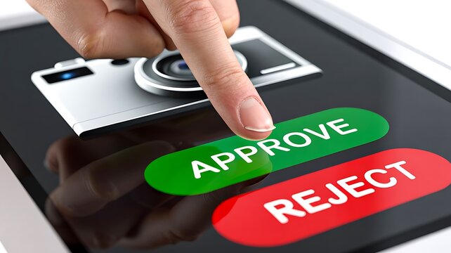 Approve or reject buttons representing business decision and application review