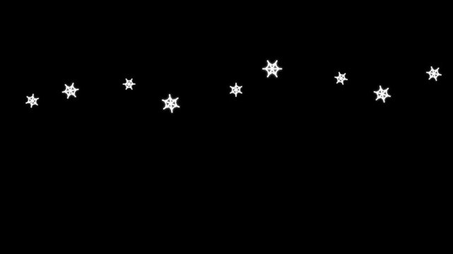 White spider web shapes floating in dark motion video animation