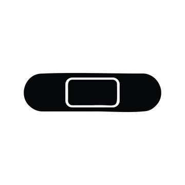 Bandaid silhouette icon vector flat design.