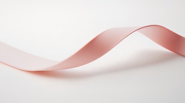 silicone. A smooth pink silicone tube curved elegantly on a white background. product launch decks, UI/UX mockups, designed for data visualization dashboards and holographic UIs.