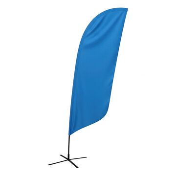 Blue feather flag banner mockup for outdoor advertising and promotional events