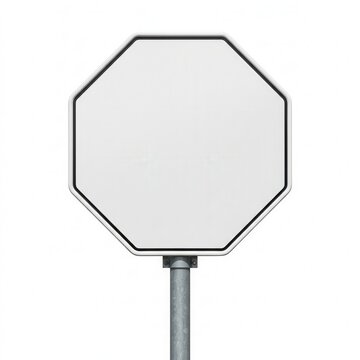 Blank Octagonal Stop Sign Isolated On White Background For Custom Text