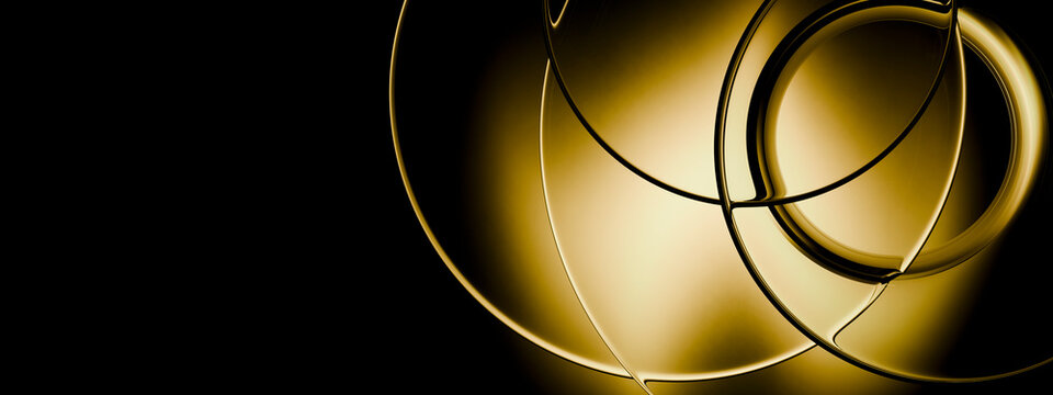3D Golden Glass Circle