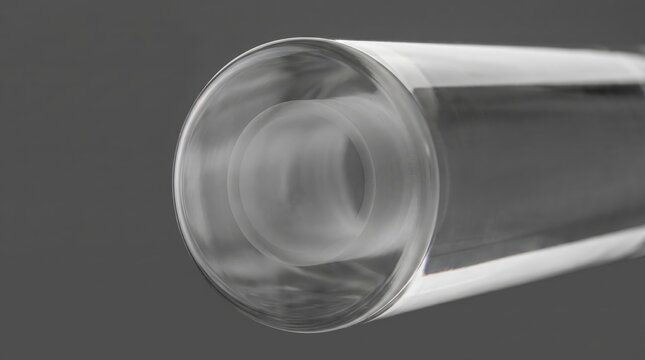 Close-up of glass preform rod with visible core for manufacturing and industrial use
