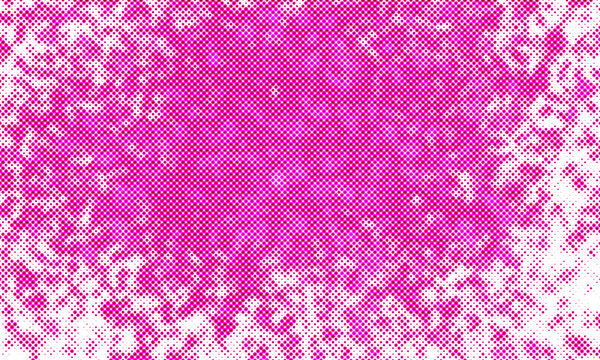 Abstract pink halftone background texture with distressed mosaic pattern and magenta color gradient for modern graphic design layout