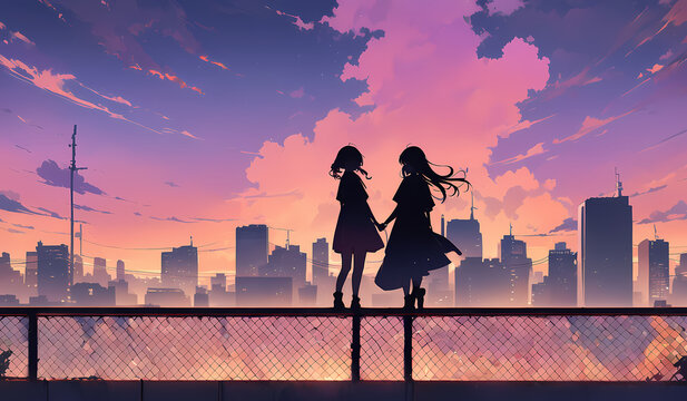 43 After School Rooftop Sunset 16X9 commercial masterpiece asset