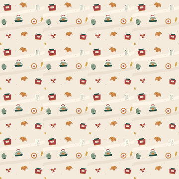 Christmas bakery preorder packaging seamless pattern