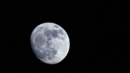 Obraz premium Detailed view of the moon's surface against a dark night sky