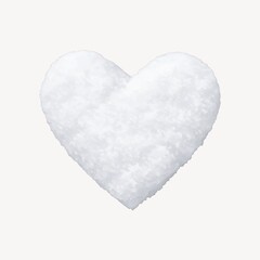 Fototapeta premium White heart-shaped snow sculpture on a plain background.