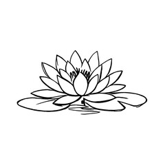 Obraz premium PNG Minimalist lotus flower illustration.