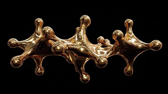 unstable. Molten gold forming impossible geometric shapes in zero gravity, defying physical laws. product launch decks, UI/UX mockups, designed for data visualization dashboards and holographic UIs.