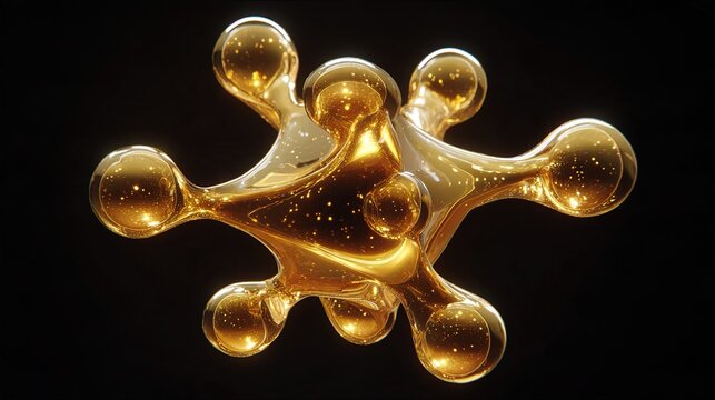 unstable. Molten gold forming impossible geometric shapes in zero gravity, defying physical laws. product launch decks, UI/UX mockups, designed for data visualization dashboards and holographic UIs.