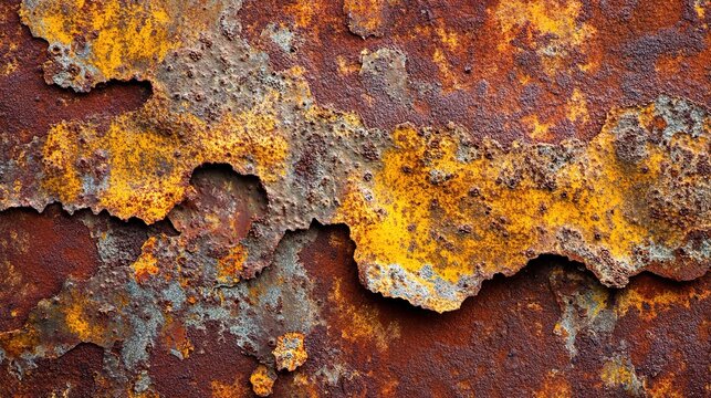 rusted. Macro shot of a rusted metal surface with weathered patterns and warm directional lighting. product launch decks, UI/UX mockups, designed for product launches and innovation pitches.