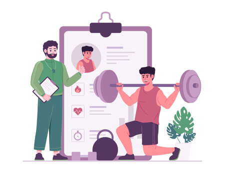 Personal Trainer Guiding Barbell Workout
