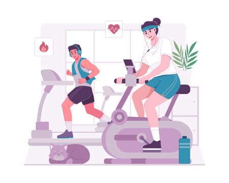 People Doing Cardio on Gym Machines