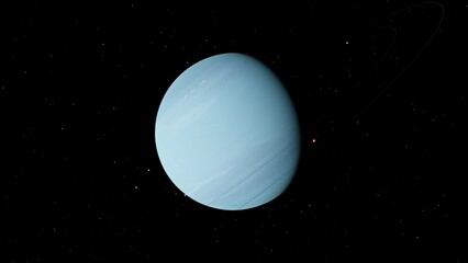 Neptune Ice Giant Planet 8K 3D Render in Deep Space © Hasan