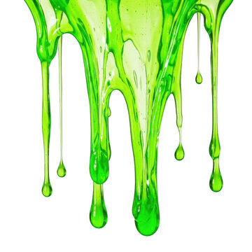 Bright neon green slime dripping down