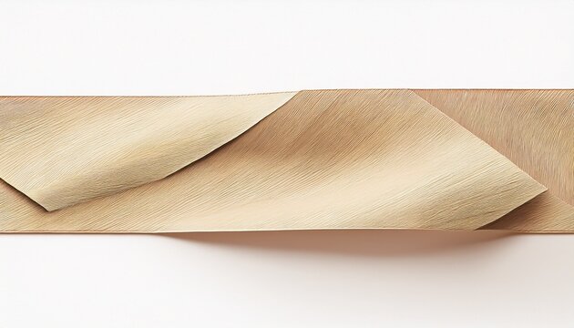 beige paper strip with zigzag edges isolated on white background