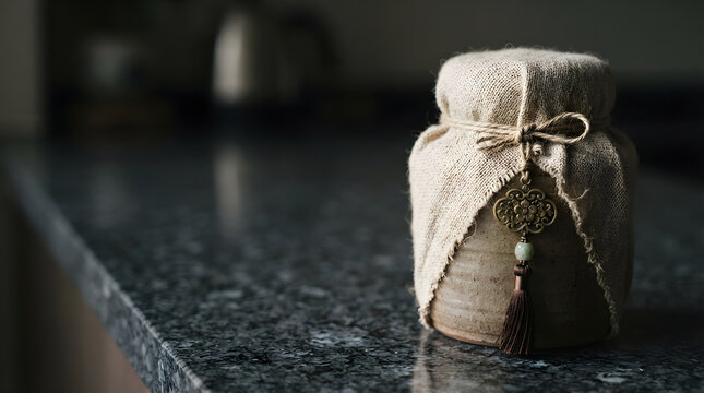 Ceramic Tea Caddy On Granite