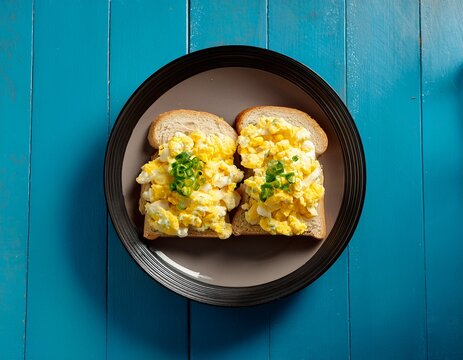 top view of tamago sando a japanese egg salad sandwich