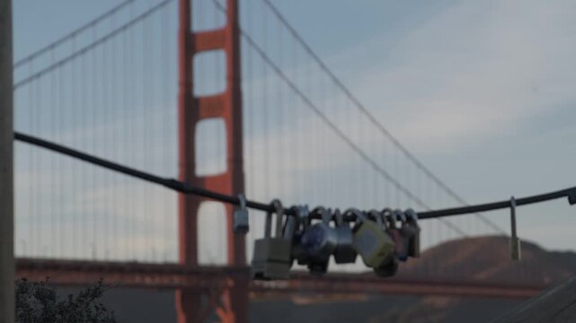 Love locks at Golden Gate Bridge in San Francisco, California