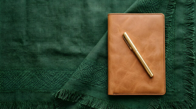 Leather Folio And Gold Pen