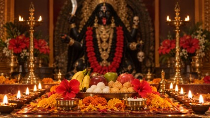 Obraz premium Kali Puja Blurred cultural festival celebration concept
