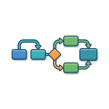 Flowchart Diagram with Arrows and Boxes.