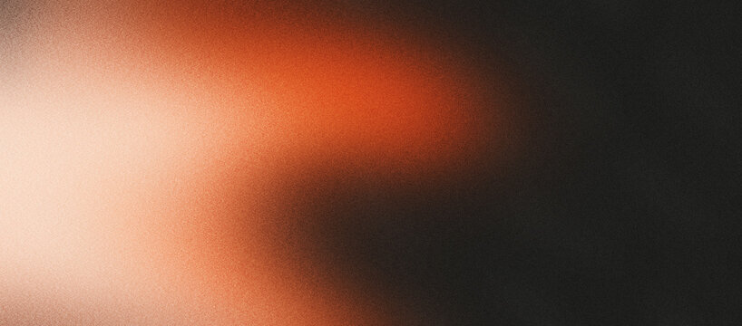 Abstract grainy gradient background with soft orange light leak and dark noise texture for digital design overlay.