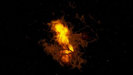Swan Nebula M17 Omega Nebula Gas Cloud 8K 3D Render © Hasan
