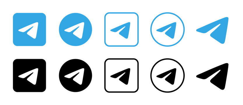 Telegram Logo Vector Icon Set