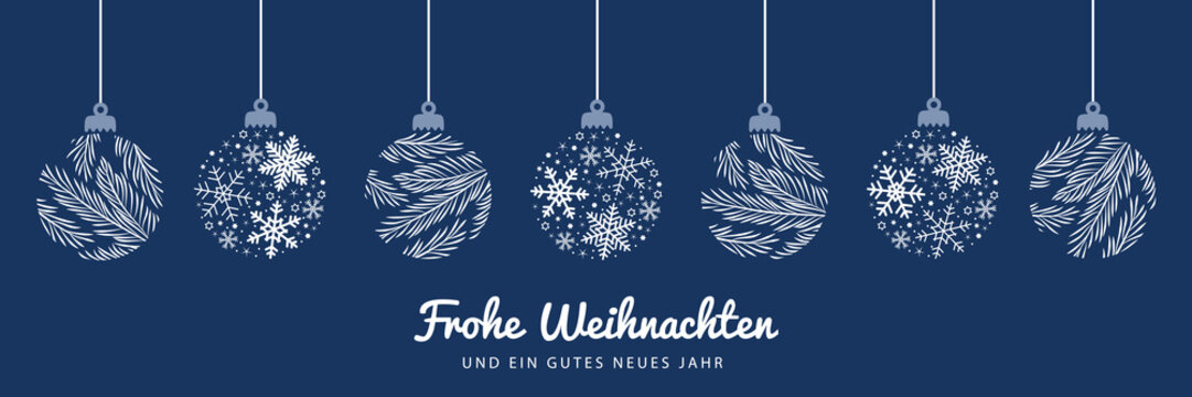 merry christmas card with hanging ball decoration vector illustration