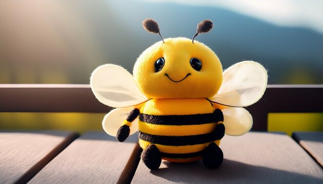 cute handmade bee plush toy
