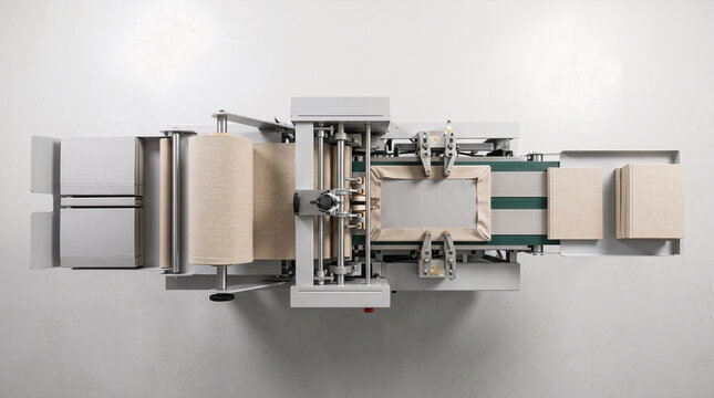 Automated book binding machine processing cloth covered materials for production