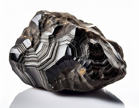 raw moldavite crystal tektite mineral stone isolated on a white background