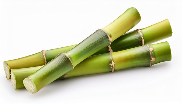 bamboo stems isolated on a white background handful fresh bamboo shoots cutout