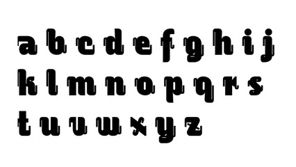 Set of black lowercase alphabet letters in a chunky rounded typeface © MDfardous