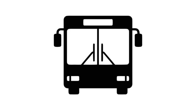 Vector illustration of bus front view icon on a transparent background