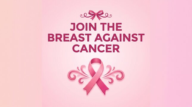 Join the fight against breast cancer with this pink ribbon awareness support message for a worthy cause